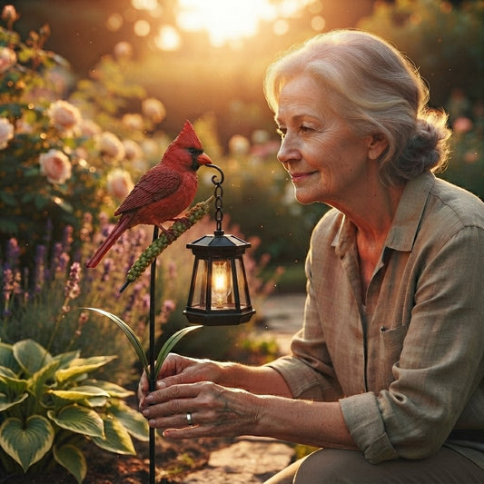 Cardinal Solar Memorial Lantern