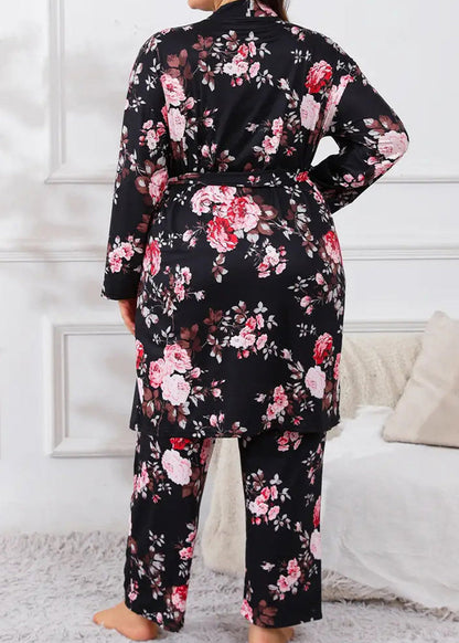 Comfy 3-Piece Pajama Set – Robe, Camisole & Long Pants