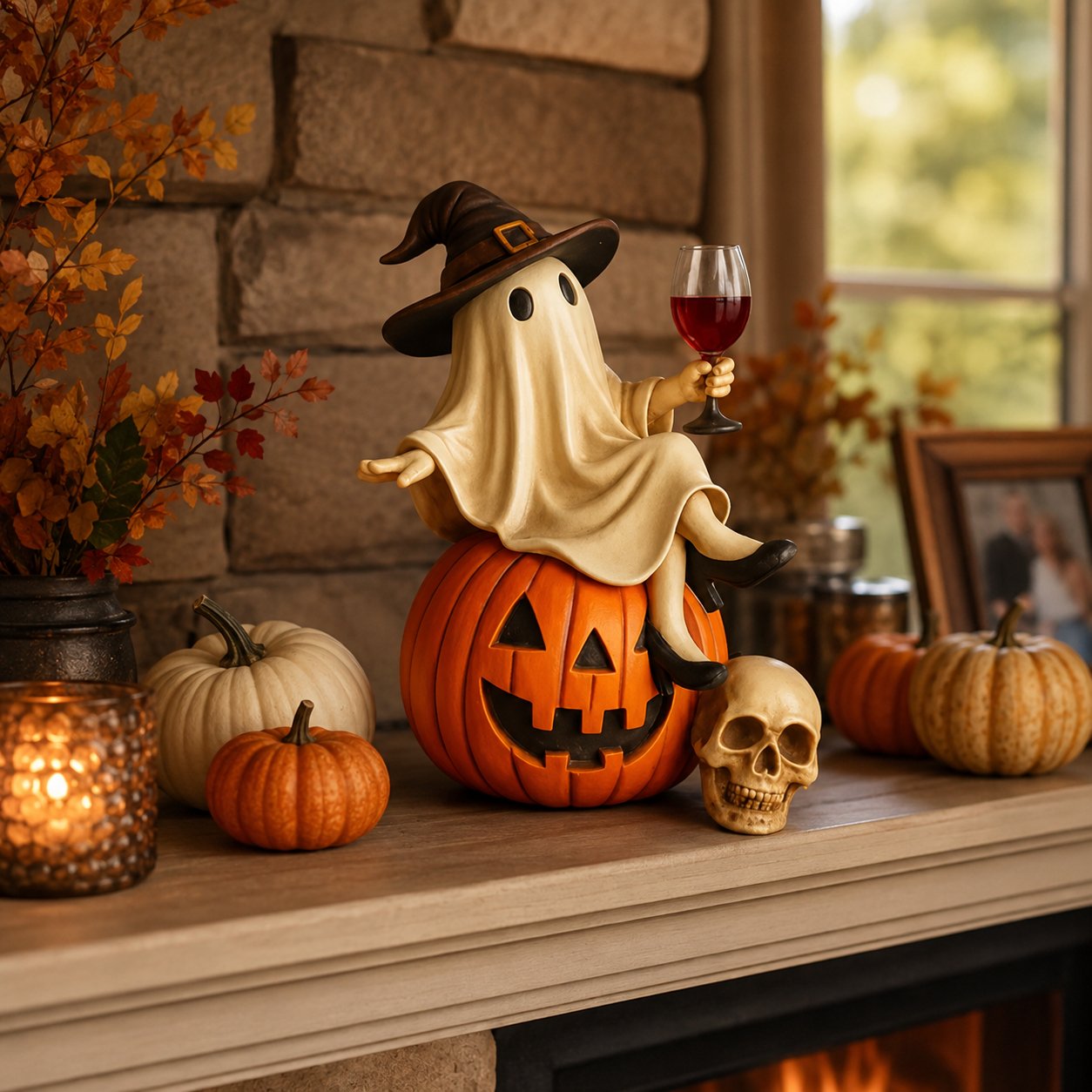 Ghost Wine Night Halloween Decor