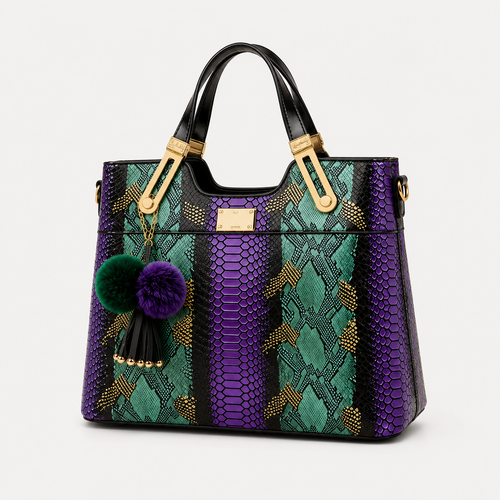 Elegant Snakeskin PU Leather Tote Bag – Large Capacity Shoulder Handbag for Work, Travel & Everyday Use