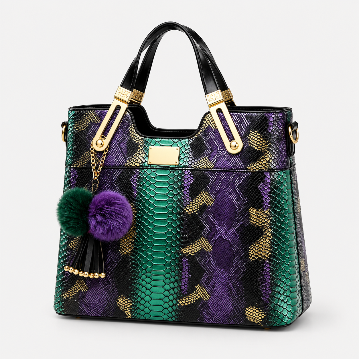 Elegant Snakeskin PU Leather Tote Bag – Large Capacity Shoulder Handbag for Work, Travel & Everyday Use