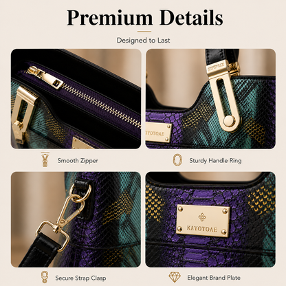 Elegant Snakeskin PU Leather Tote Bag – Large Capacity Shoulder Handbag for Work, Travel & Everyday Use
