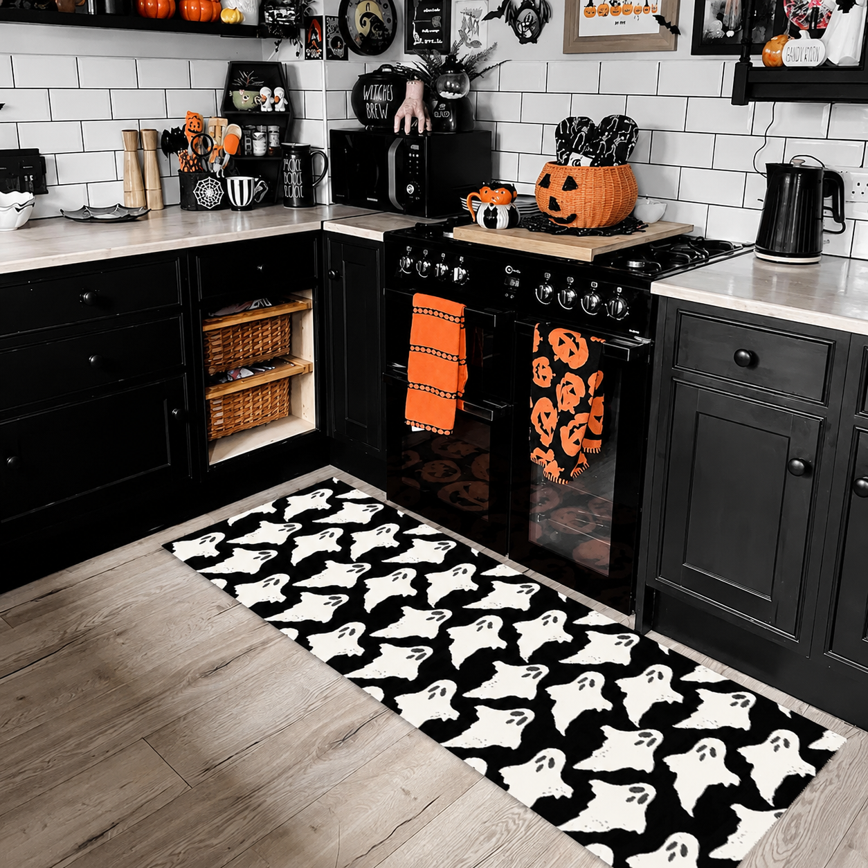 🎃 Super Cute Halloween Pumpkin Pattern Runner Rug