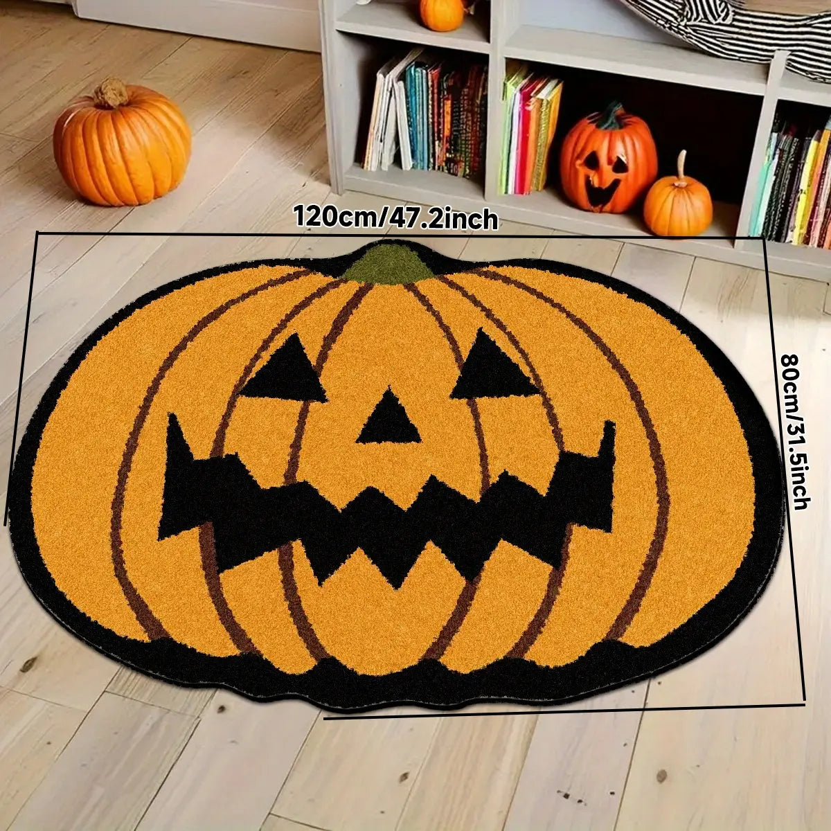 Jack-O’-Lantern Shaped Halloween Rug