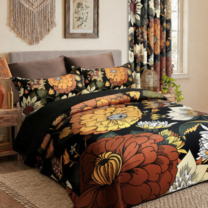 Boho Floral Quilt Set – Cozy All-Season Bedding