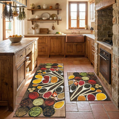 Colorful Spices Kitchen Runner Rug - Non-Slip & Washable
