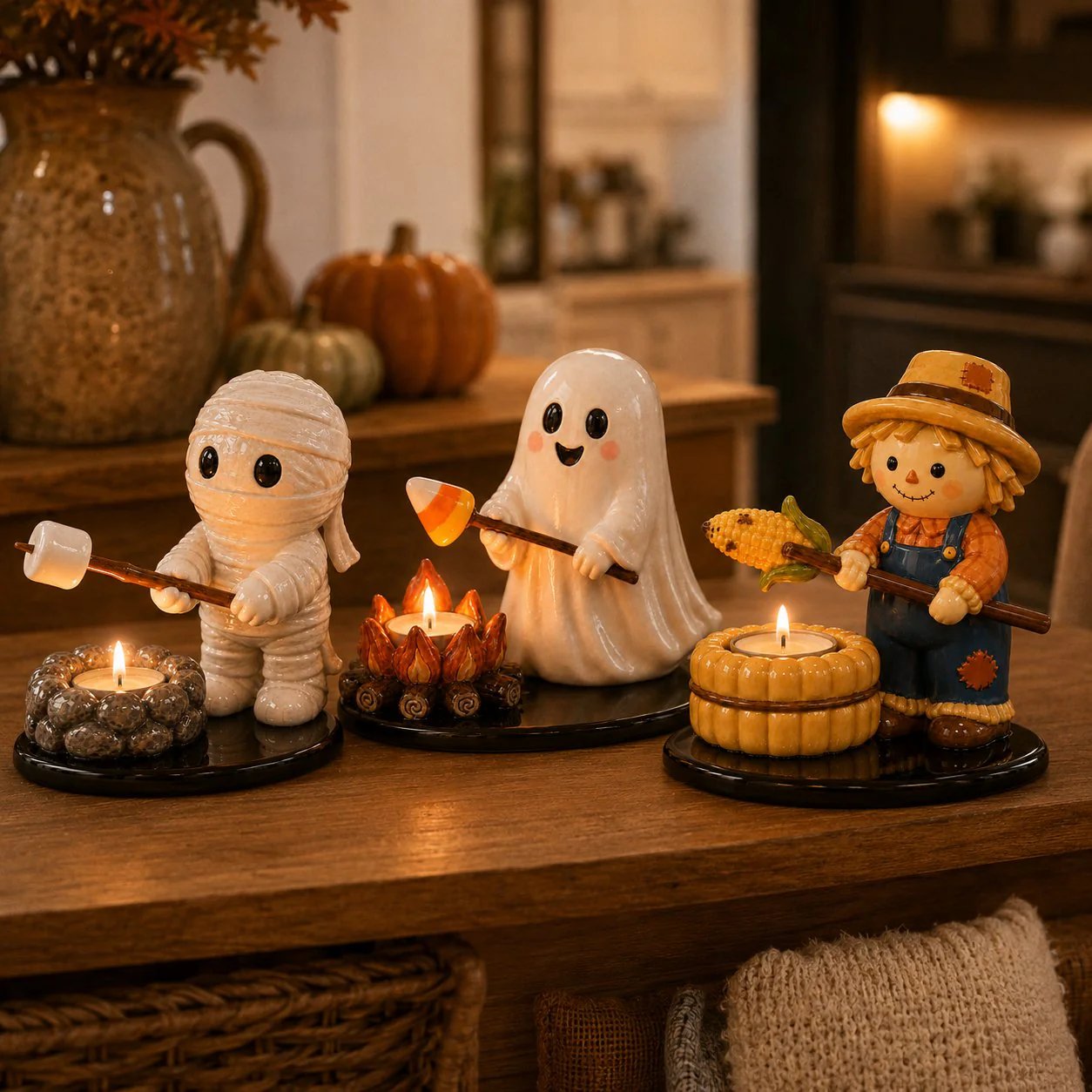 Halloween Campfire Friends Tealight Holder