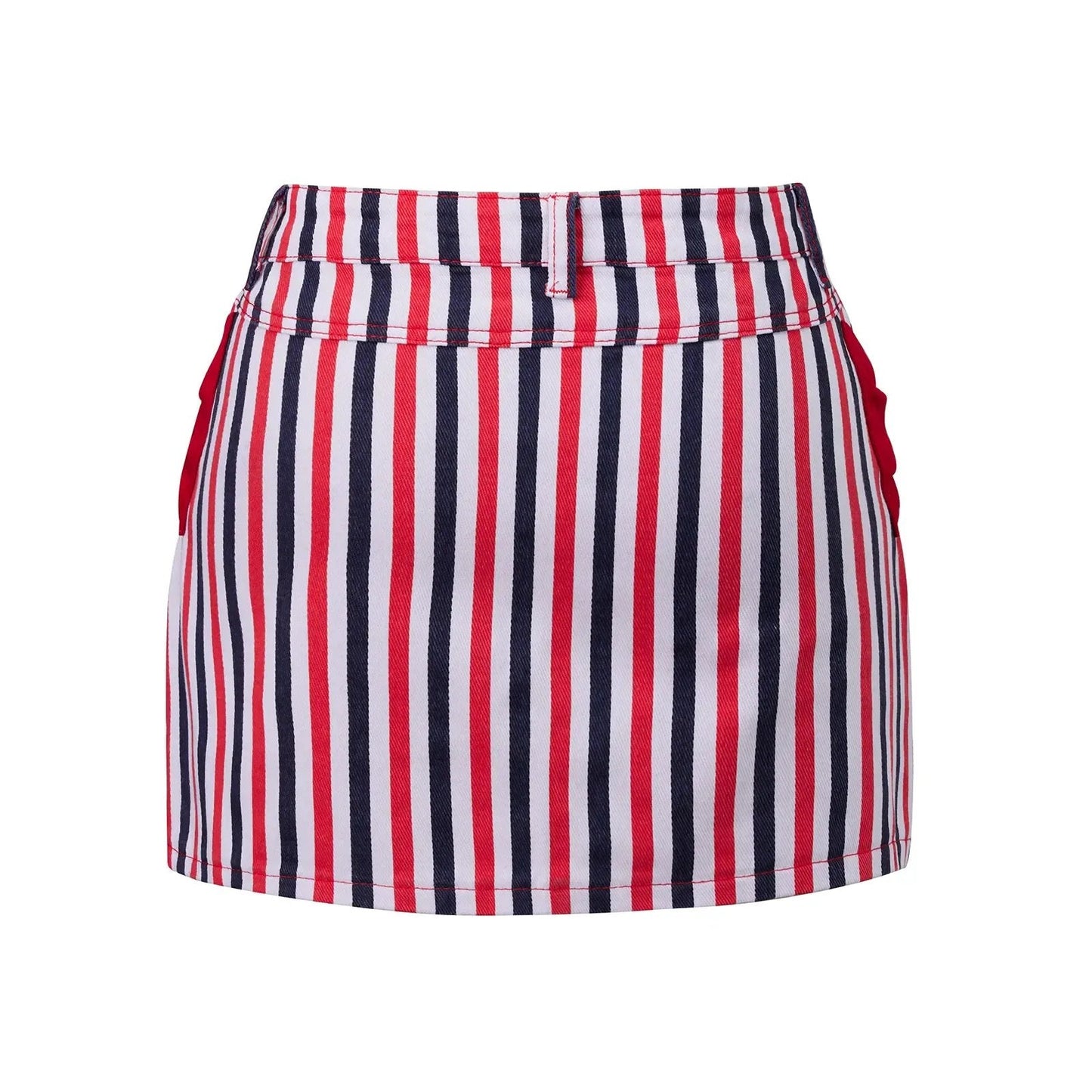 Retro Patriotic Style Women's Red White Blue Striped Mini Skirt