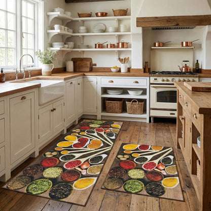 Colorful Spices Kitchen Runner Rug - Non-Slip & Washable