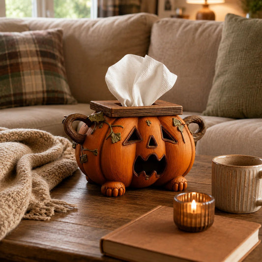 Whimsical Halloween Pumpkin Tissue Box Cover