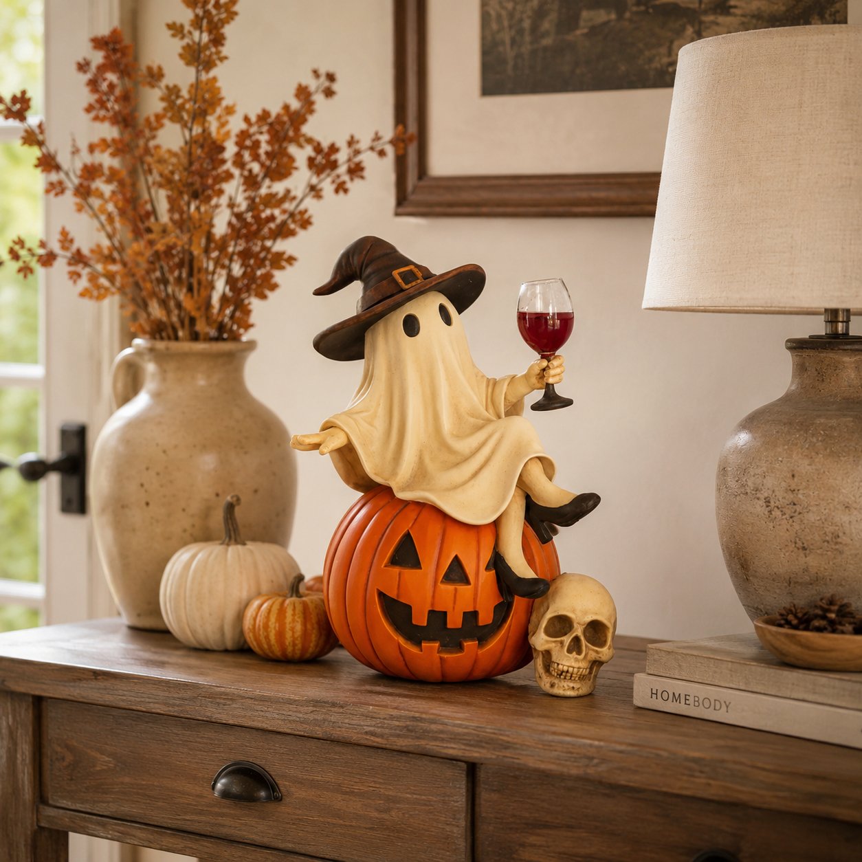Ghost Wine Night Halloween Decor