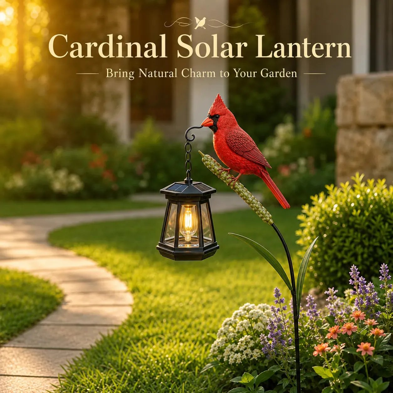 Cardinal Solar Memorial Lantern
