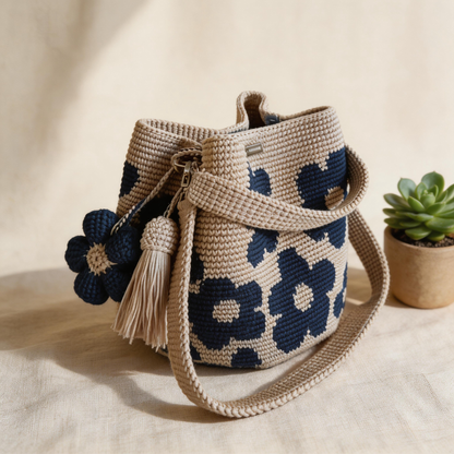 Handmade Crochet Flower Tote