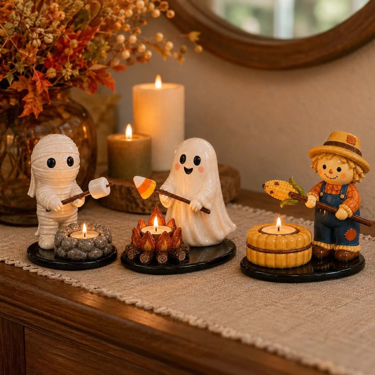 Halloween Campfire Friends Tealight Holder