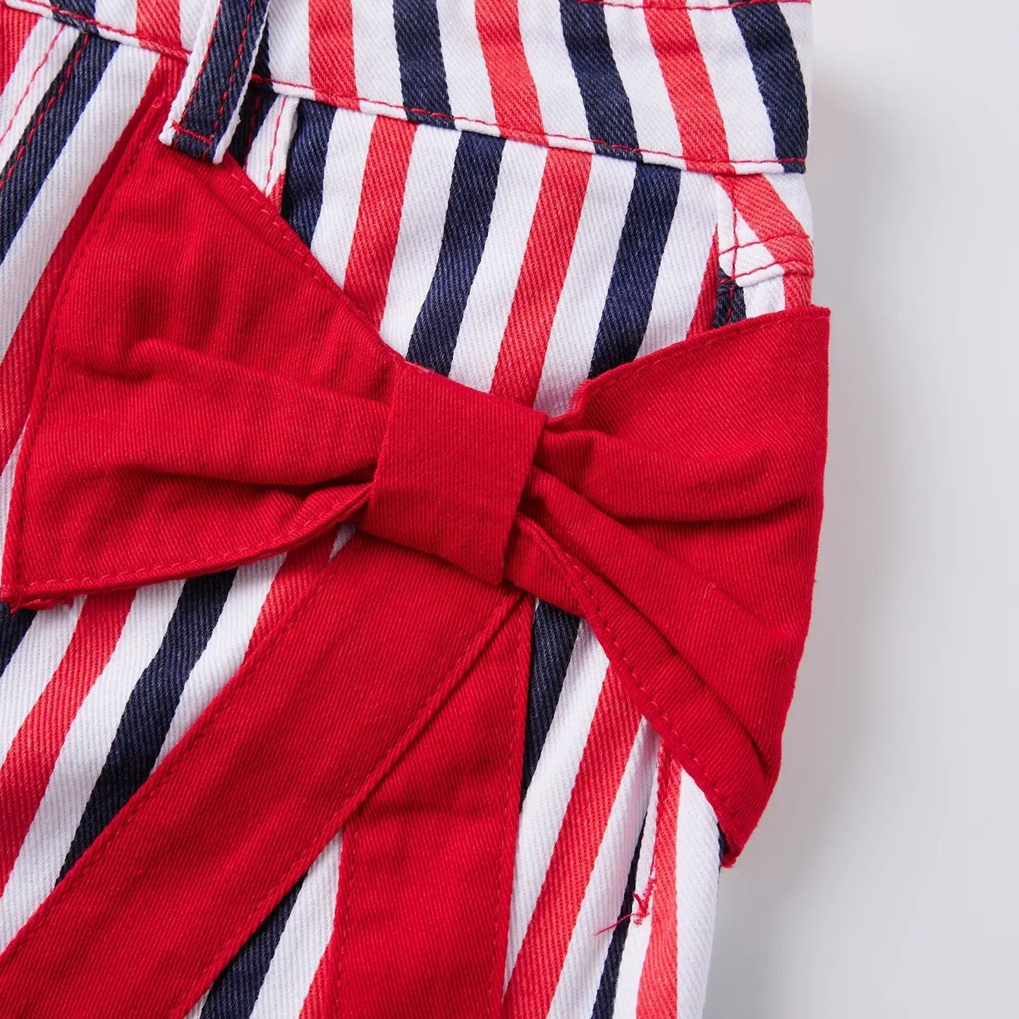 Retro Patriotic Style Women's Red White Blue Striped Mini Skirt