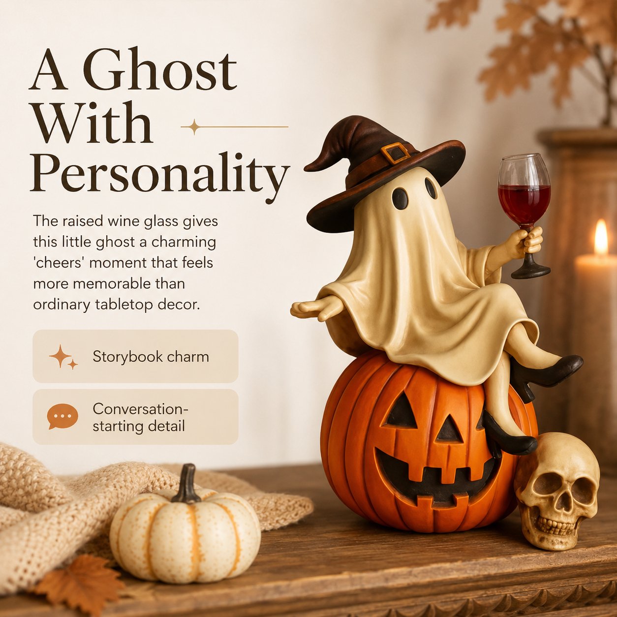 Ghost Wine Night Halloween Decor