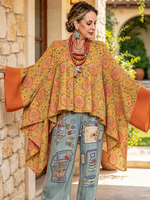Bohemian Relaxed Flowy Daisy Print Loose Top
