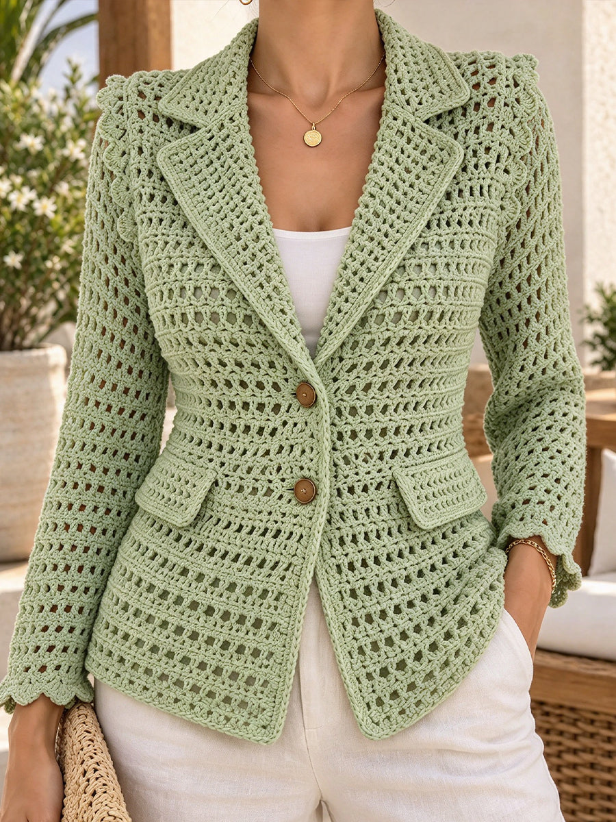 Crochet Open-knit Blazer