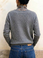 Long-sleeve "faux-layered" Top Featuring Lace And Mesh, A V-neck, And Button-detailed Cuffs