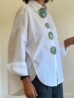 Chic Oversized Statement Green Buttons Shirt