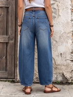 Casual Curved-Leg Denim Jeans
