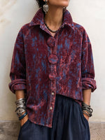 Women's Vintage Wash Oversized Button-Down Shirt