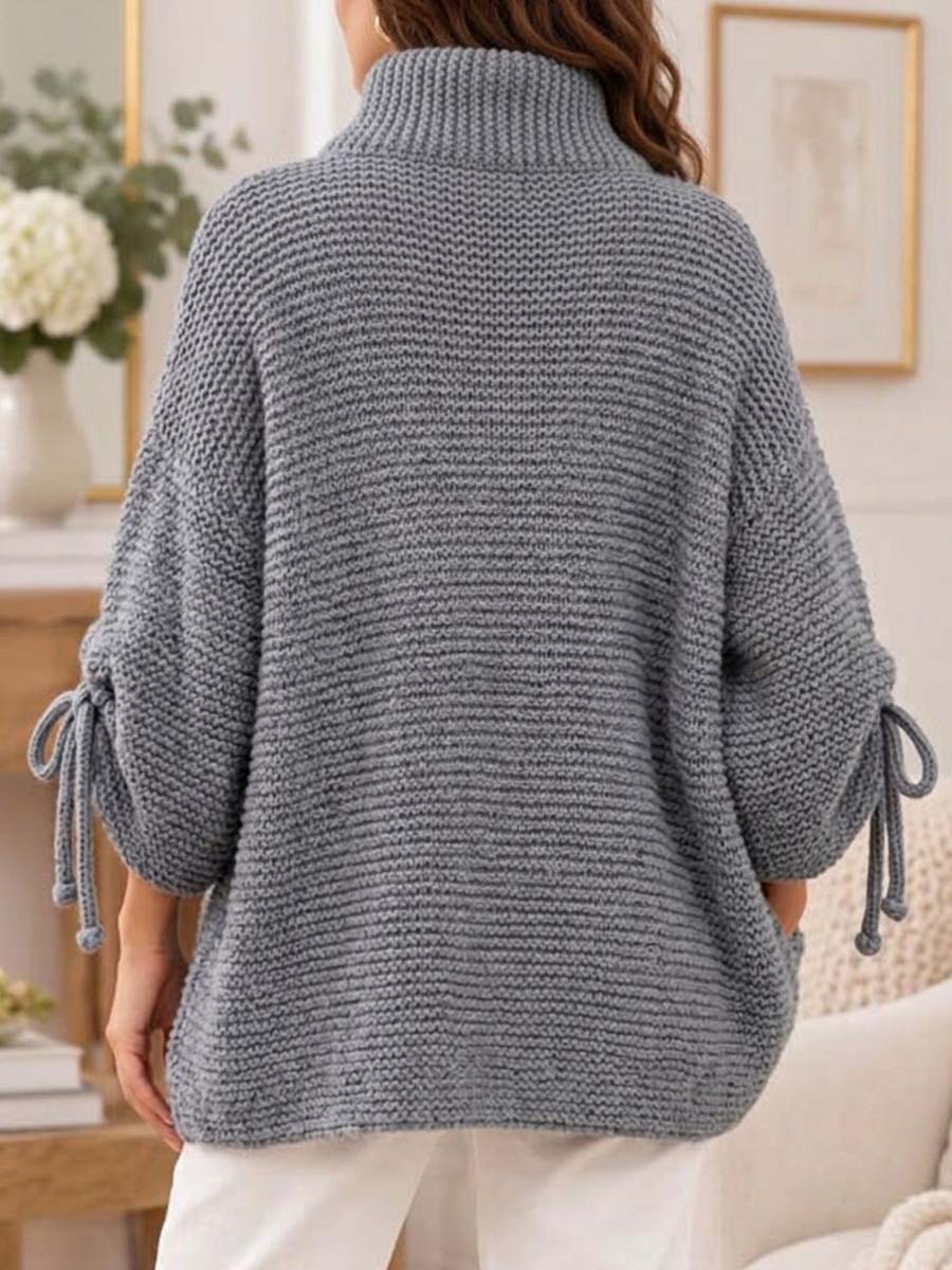 Women's Chunky Knit Asymmetrical Button-up Cardigan