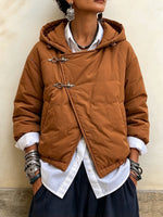 Casual Hooded Asymmetric Quilted Padded Jacket