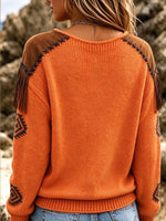 Western Desert Skull Jacquard Knit Pullover