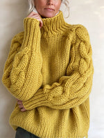 Relaxed Chunky Cable Knit Turtleneck Sweater