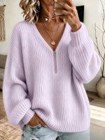 Cozy Textured Half-Zip Knit Pullover