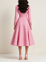 Elegant Tweed Midi Dress