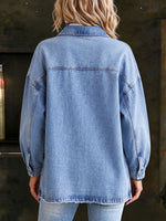 Relaxed Casual Denim V-neck Layered Look Top