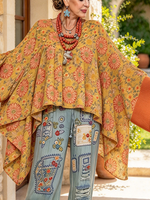 Bohemian Relaxed Flowy Daisy Print Loose Top