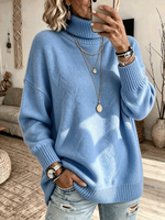 Casual Soft Turtleneck Sweater Top