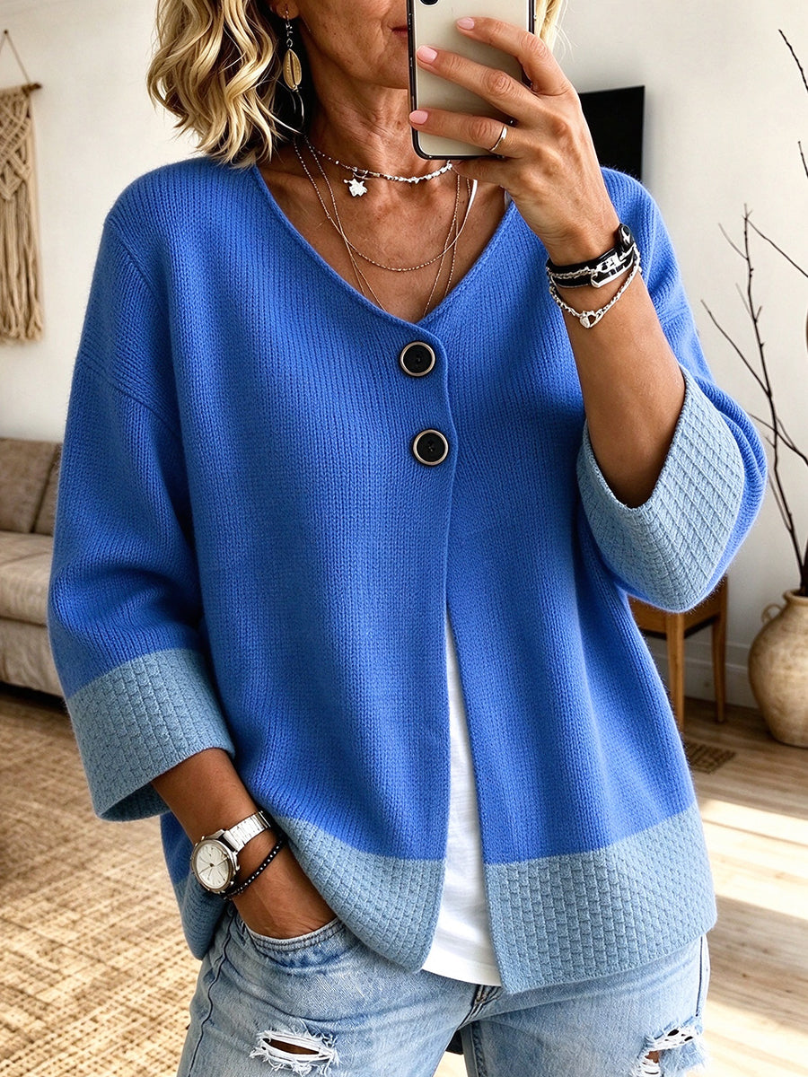 Color-block Knit Cardigan