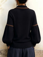 Bohemian-Edge Asymmetric Ribbed Knit Top