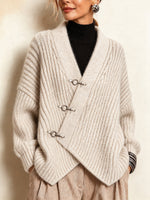 Cozy Chunky-knit Ribbed Wrap Cardigan