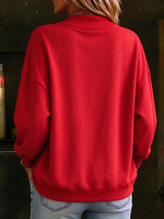 Relaxed Asymmetric Button Up Sweatshirt