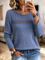 Chic Casual Hollow-out Knit Pullover Sweater Top