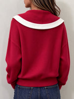 Chic Color-block Knit Cardigan