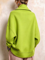 Chic Contrast-Trim Toggle Wrap Jacket
