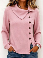Chic Asymmetric-neck Waffle-knit Top
