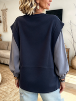 Stylish Casual Colorblock Layered Sweatshirt