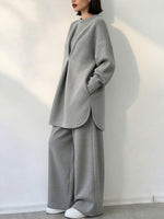 Chic Relaxed Heather Grey Two-Piece Lounge Set