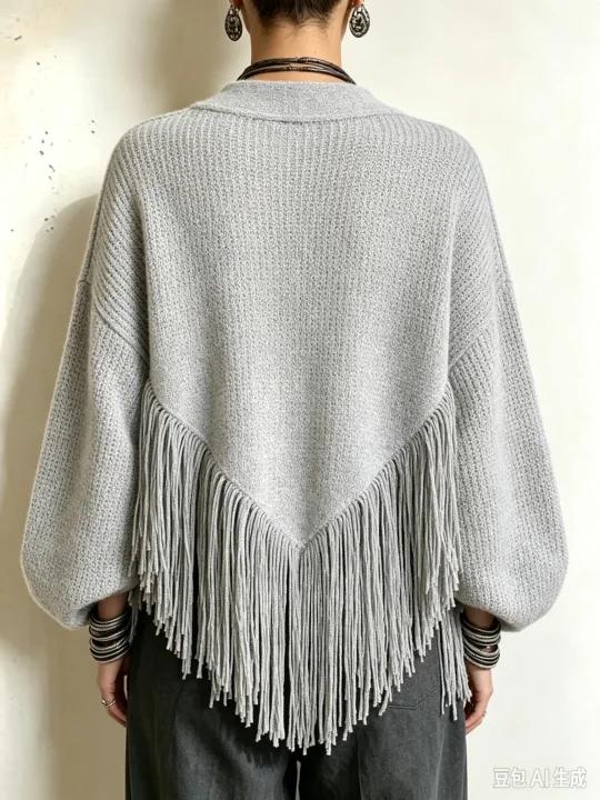 Fringe Hem Textured Knit Cardigan