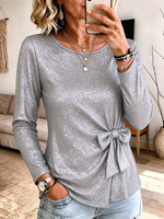 Party Casual Glitter Bowknot Top