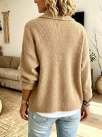 Single-button Chunky Knit Cardigan With A Lapel Collar