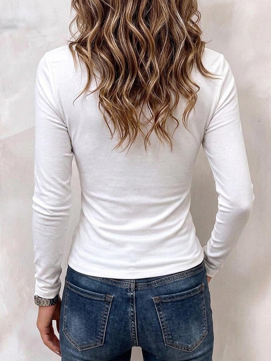Women's Elegant Cowl Neck Long Sleeve Slim Fit Blouse