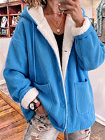 Cozy Sherpa-Lined Corduroy Hooded Jacket